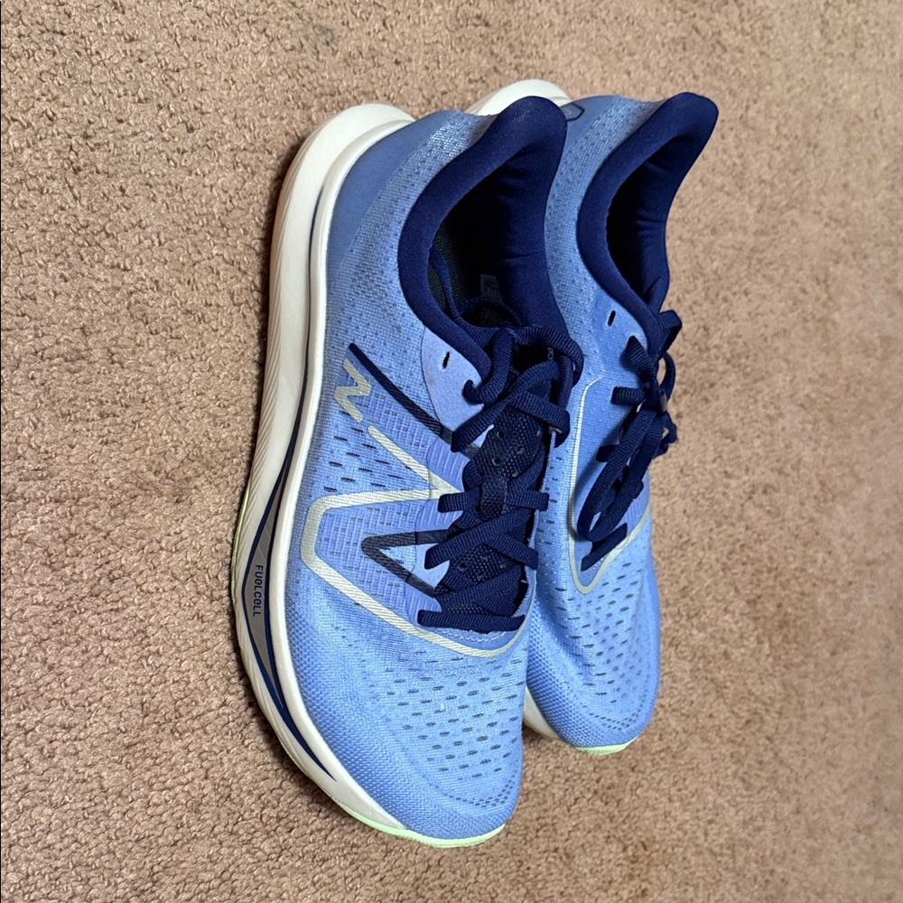 New Balance Women's Light Blue and Navy Running Sneakers
